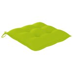 vidaXL Chaises de jardin lot de 2 avec coussins vert vif Teck massif