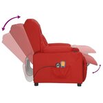 vidaXL Fauteuil de massage électrique Rouge bordeaux Similicuir