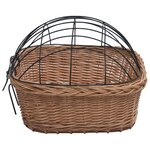 vidaXL Panier avant de vélo avec couvercle 50x45x35 cm Saule naturel