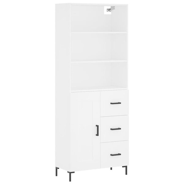 vidaXL Buffet haut Blanc 69 5x34x180 cm Bois d'ingénierie