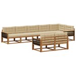 vidaXL Ensemble de canapés d'extérieur 8 pc Naturel et Beige