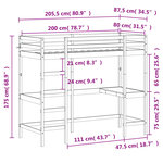 vidaXL Lit superposé sans matelas 80x200 cm bois massif de pin