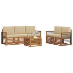 vidaXL Ensemble de canapés d'extérieur 6 pc Naturel et Beige