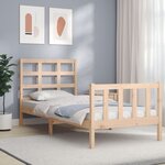 vidaXL Cadre de lit avec tête de lit 90x200 cm bois massif