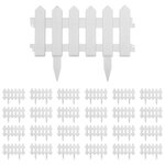 vidaXL Bordures de pelouse 25 Pièces Blanc 10 m PP