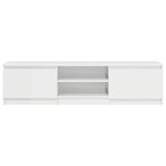 vidaXL Meuble TV blanc brillant 140x40x35 5 cm bois d'ingénierie