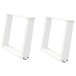 vidaXL Pieds de table basse en U 2 pièces Blanc 60 x (42-43) cm Acier