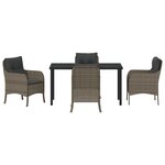 vidaXL Ensemble de salle à manger de jardin de 5 pièces avec coussins gris en poly rattan
