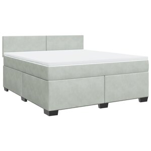 vidaXL Sommier à lattes de lit et matelas Gris clair 180x200cm Velours