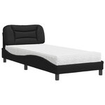 vidaXL Lit avec matelas noir 80x200 cm similicuir