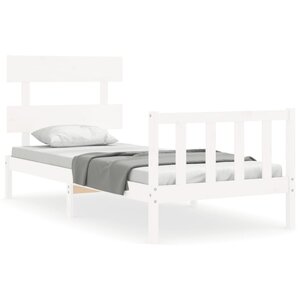vidaXL Cadre de lit sans matelas blanc bois de pin massif