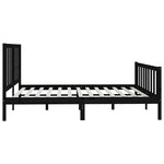 vidaXL Cadre de lit Noir Bois massif 200x200 cm