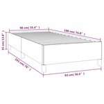 vidaXL Cadre de lit Gris foncé 90x190 cm Tissu