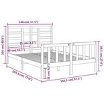 vidaXL Cadre de lit sans matelas blanc bois massif 140x190 cm