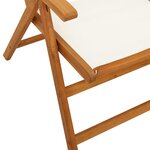 vidaXL Chaises inclinables de jardin lot de 4 tissu et bois massif