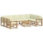 vidaXL Ensemble de canapés d'extérieur 10 Pièces Blanc et crème