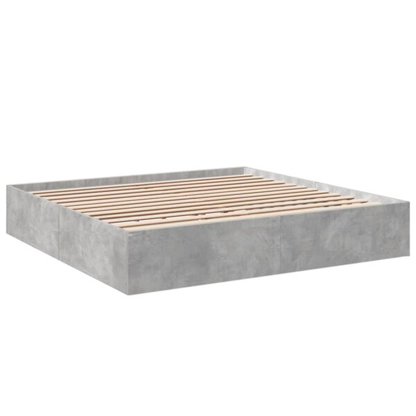 vidaXL Cadre de lit gris béton 200x200 cm bois d'ingénierie