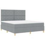 vidaXL Lit Box Spring avec Matelas Gris Clair Super King Tissu