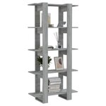 vidaXL Bibliothèque/Séparateur de pièce Sonoma gris 80x30x160 cm