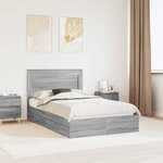 vidaXL Lit de Rangement Gris Sonoma 120 x 200 cm Bois d'ingénierie
