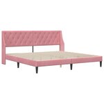 vidaXL Cadre de lit avec tête de lit Rose 180 x 200 cm Velours