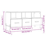 vidaXL Meuble TV chêne fumé 102x36x50 cm bois d'ingénierie