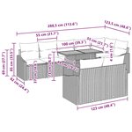 vidaXL Ensemble de canapé de jardin avec coussin 9 Pièces Beige  Crème