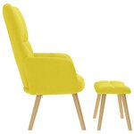 vidaXL Chaise de relaxation avec repose-pied jaune clair tissu