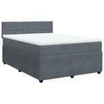 vidaXL Sommier à lattes de lit et matelas Gris foncé 140x190cm Velours