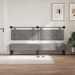 vidaXL Tête de lit suspendue Avec lumière LED Gris clair Velours
