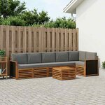 vidaXL Ensemble de canapés d'extérieur 6 pc Naturel et gris clair