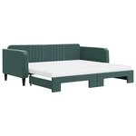 vidaXL Lit de jour et gigogne et matelas vert foncé 100x200 cm velours