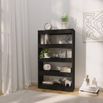 vidaXL Bibliothèque/Séparateur de pièce Noir Bois d'ingénierie