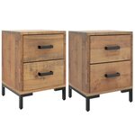 vidaXL Tables de chevet 2 Pièces 36x30x45 cm Bois de pin massif