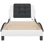 vidaXL Cadre de lit avec LED sans matelas blanc et noir 90x200 cm