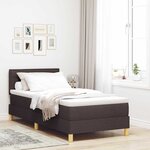 vidaXL Lit avec sommier Marron foncé 100x200 cm Tissu