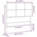 vidaXL Tête de lit capitonnée Blanc et gris clair 75 cm Pin massif