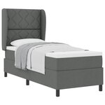 vidaXL Lit à ressorts avec matelas Gris foncé 80 x 200 cm tissu