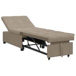 vidaXL Canapé-lit 3-en-1 en tissu taupe