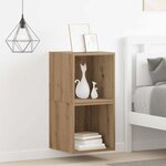 vidaXL Meuble mural avec étagère 2 Pièces Chêne artisanal 37 x 37 x 37 cm