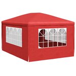vidaXL Tente de fête 400 x 300 x 255 cm Rouge PE et acier