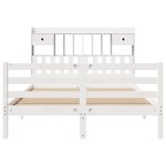 vidaXL Lit bibliothèque sans matelas blanc 160x200 cm bois pin massif