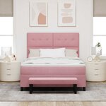 vidaXL Lit à ressorts avec coussin Rose 190 x 140 cm Velours