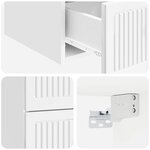 vidaXL Cabinet de chevet mural 2 Pièces Blanc brillant 33 x 34 5 x 40 cm
