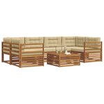 vidaXL Ensemble de canapés d'extérieur 7 pc Naturel et Beige