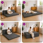 vidaXL Canapé-lit pliable 120 x 67 x 45 cm Gris foncé