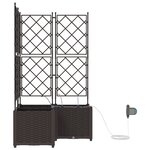 vidaXL Jardinières de jardin 1 pc Marron 80 x 80 x 142 cm Plastique