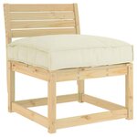 vidaXL Coussin pour assise de palette Crème 70 x 70 x 12 cm