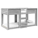 vidaXL Lit Superposé pour Enfants Gris Sonoma 80 x 200 cm