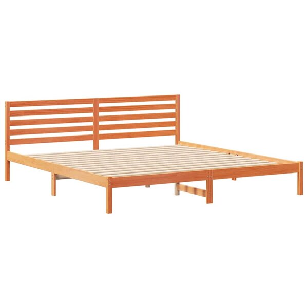 vidaXL Cadre de lit Marron cire 180 x 220 cm Bois massif en pin